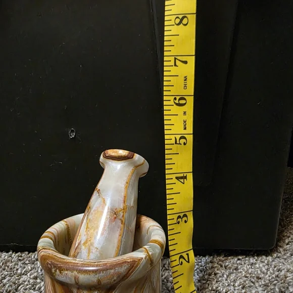 Onyx Mortar and Pestle in Earthy Striations - Picture 5 of 6